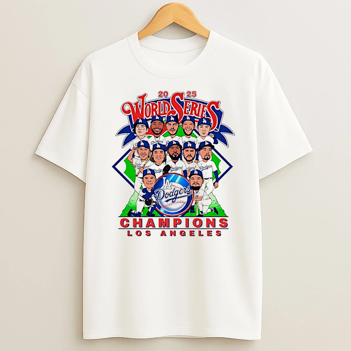 Los Angeles Dodgers 2025 World Series Champions Caricature Circle Tshirt Hoodie
