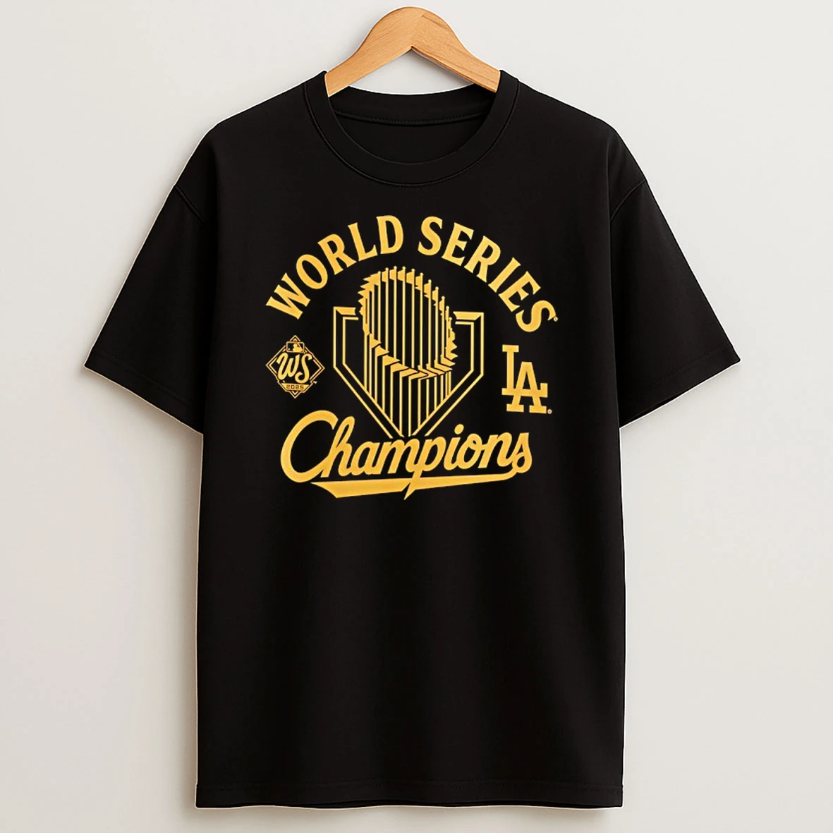 Los Angeles Dodgers 2025 World Series Champions Gold Logo Tshirt Hoodie