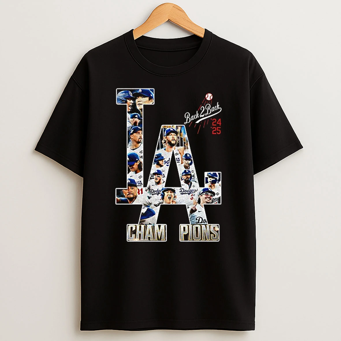 Los Angeles Dodgers Back 2 Back Champions 2025 La Logo Tshirt Hoodie