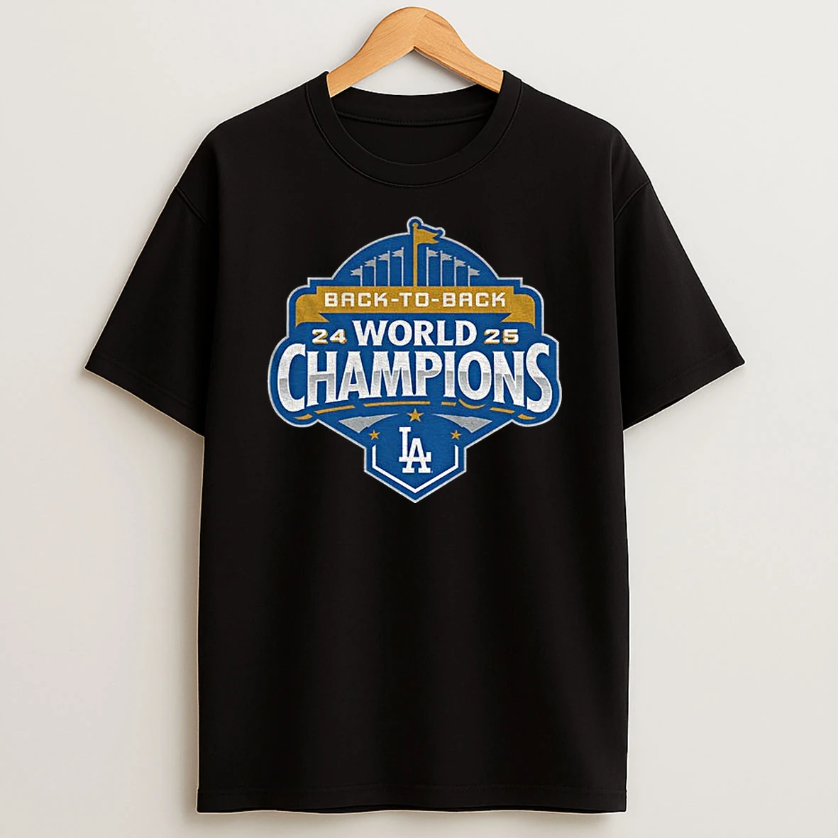 Los Angeles Dodgers Back To Back World Champions Series Mlb 2024 2025 Logo Tshirt Hoodie