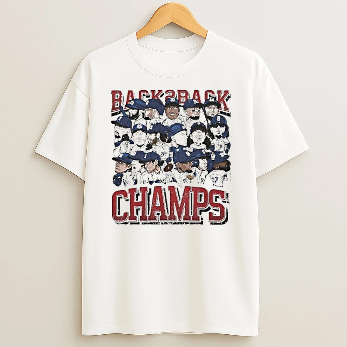 Los Angeles Dodgers Baseball Back 2 Back Champs 2025 Team Cartoon Tshirt Hoodie