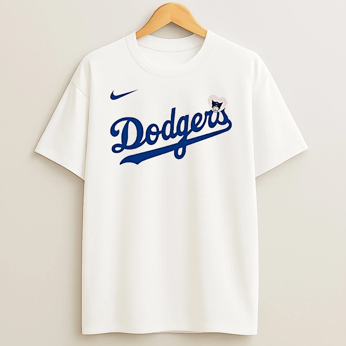 Los Angeles Dodgers Baseball X Kuromi Heart Circle Tshirt Hoodie