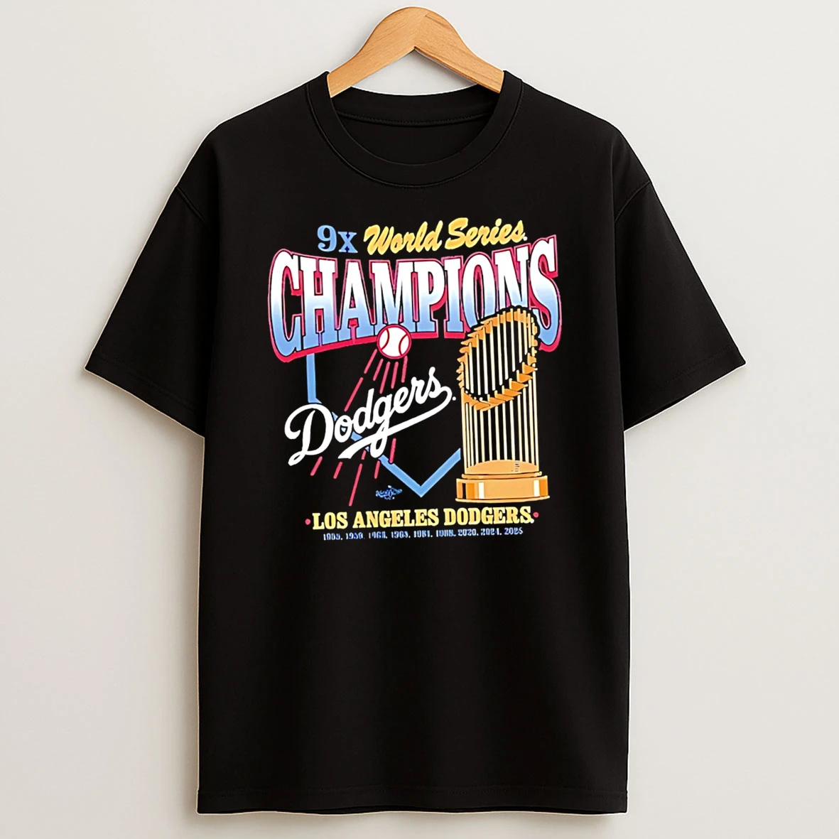 Los Angeles Dodgers Mlb 2025 9 Time World Series Champions Tshirt Hoodie