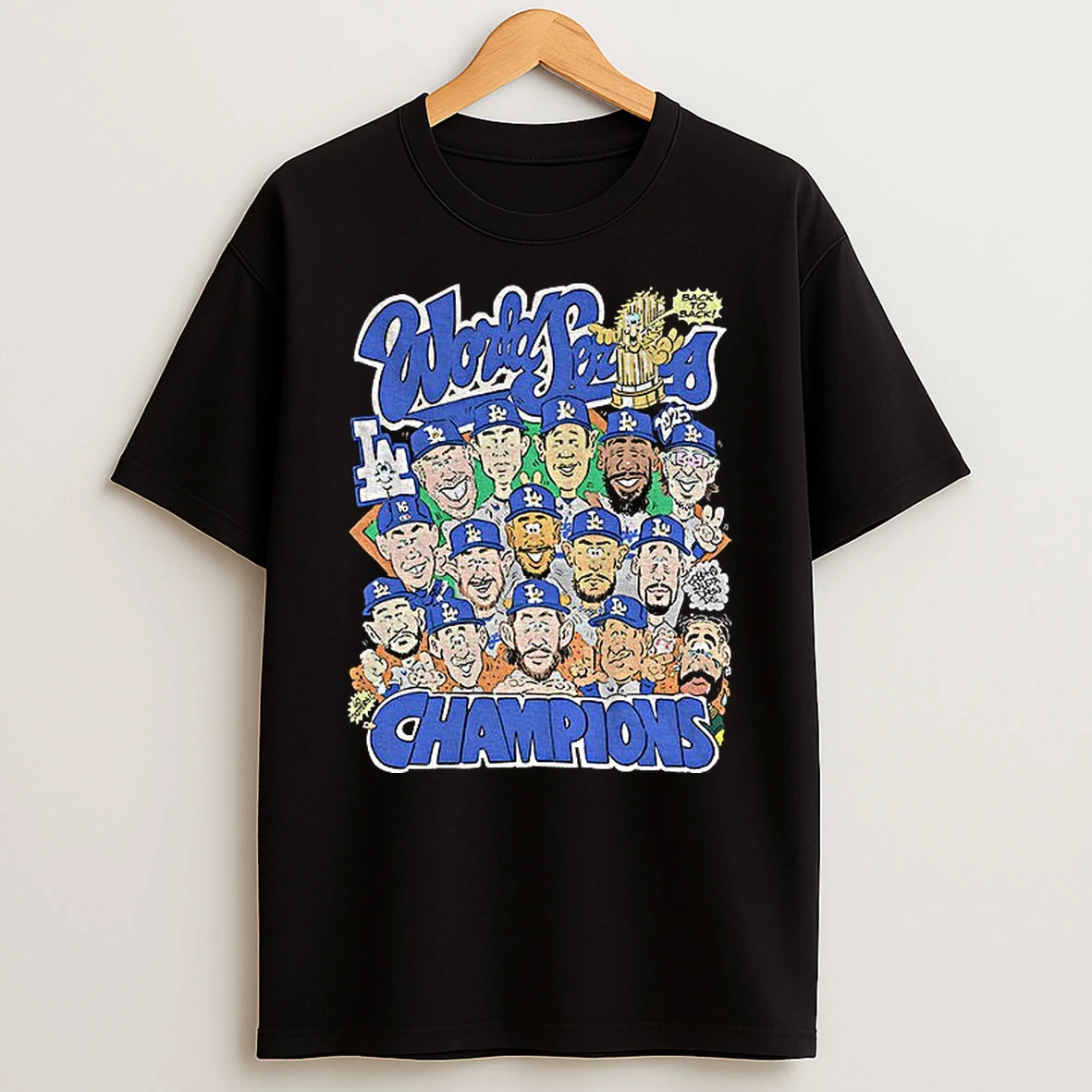 Los Angeles Dodgers Mlb Baseball Players Caricature World Series Champions 2025 Tshirt Hoodie