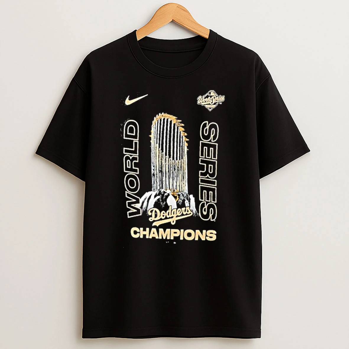 Los Angeles Dodgers Nike 2025 World Series Champions Raise The Trophy Tshirt Hoodie