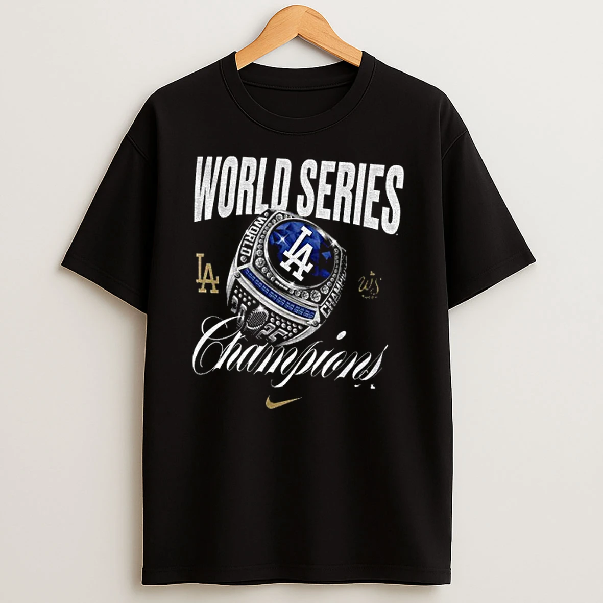Los Angeles Dodgers Nike 2025 World Series Champions Ring Tshirt Hoodie