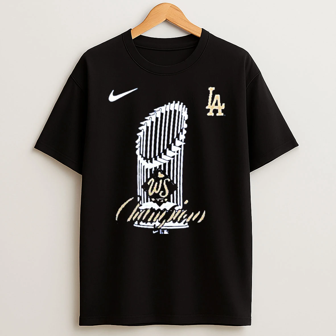 Los Angeles Dodgers Nike 2025 World Series Champions Trophy Tshirt Hoodie