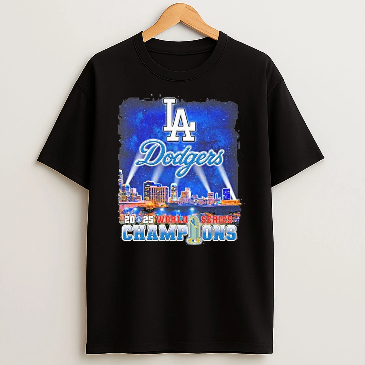 Los Angeles Dodgers Retro Skyline 2025 World Series Champions Tshirt Hoodie
