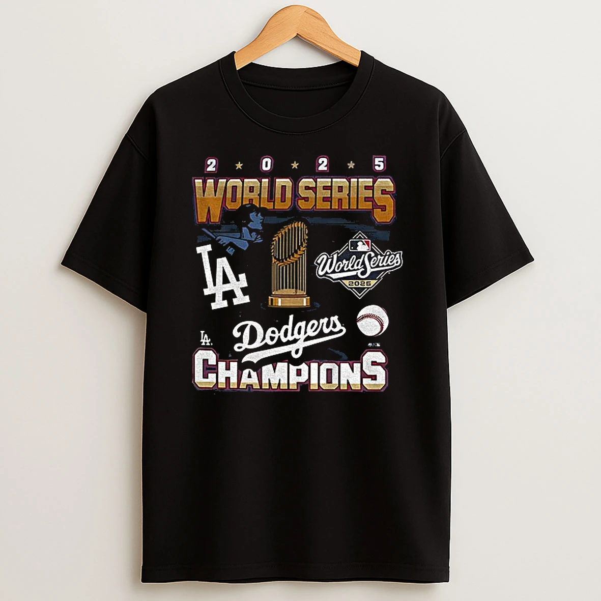 Los Angeles Dodgers Trophy 2025 World Series Champions Mlb Baseball Tshirt Hoodie