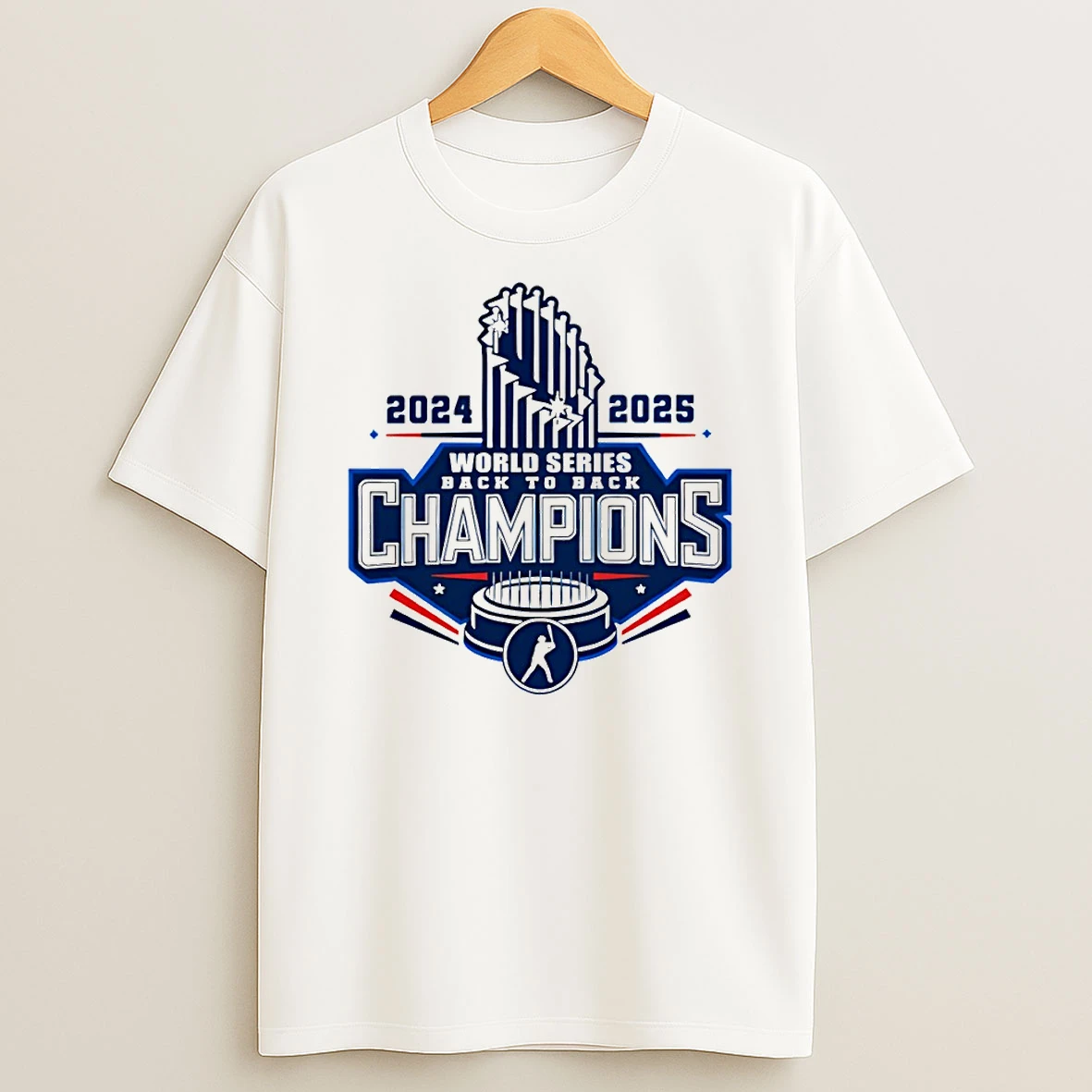 Los Angeles Dodgers Trophy World Series Back To Back 2024 2025 Champions Mlb Tshirt Hoodie