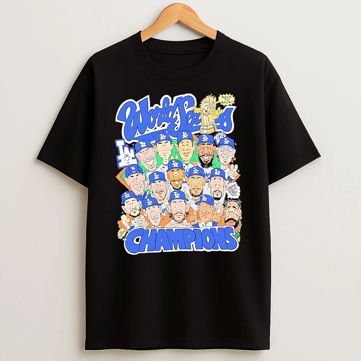 Los Angeles Dodgers World Series Championships Caricature Graphic Tshirt Hoodie