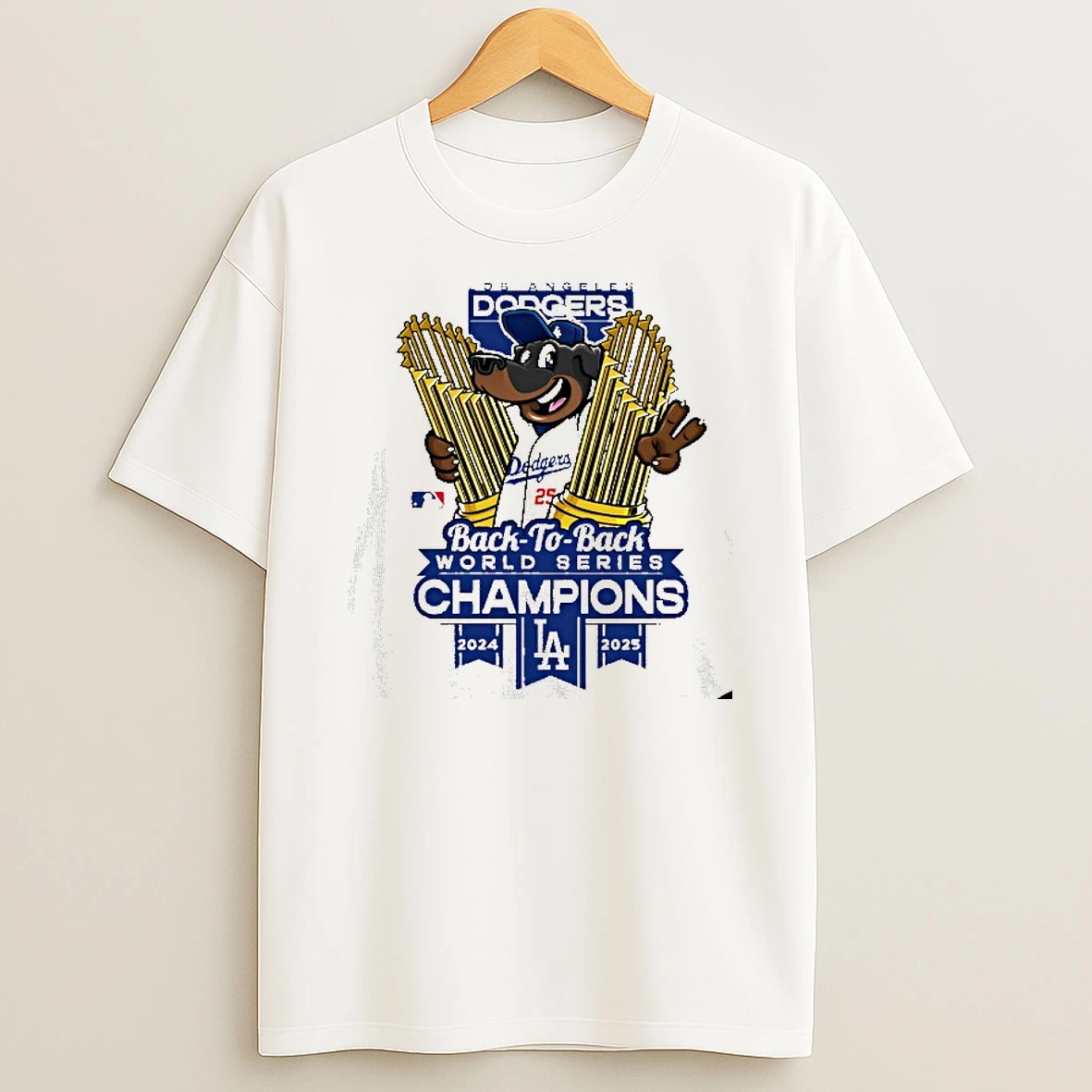 Los Angeles Dodgers The 2024 2025 Back To Back World Series Champions Dog And Trophy Tshirt Hoodie