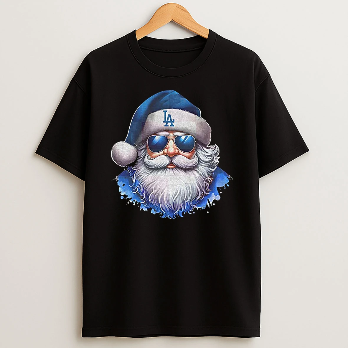 Los Angeles Dogers Baseball Santa Christmas Tshirt Hoodie
