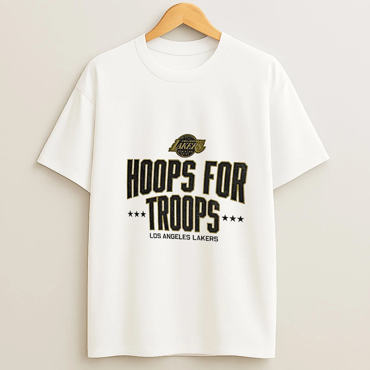 Los Angeles Lakers Basketball Nba Hoops For Troops Logo Tshirt Hoodie