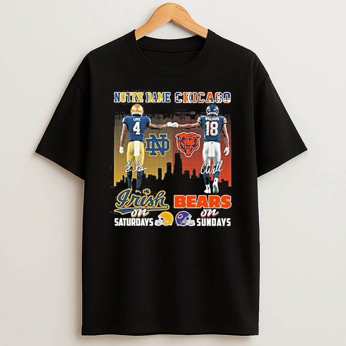 Love Notre Dame On Saturdays And William Bears On Sundays Tshirt Hoodie