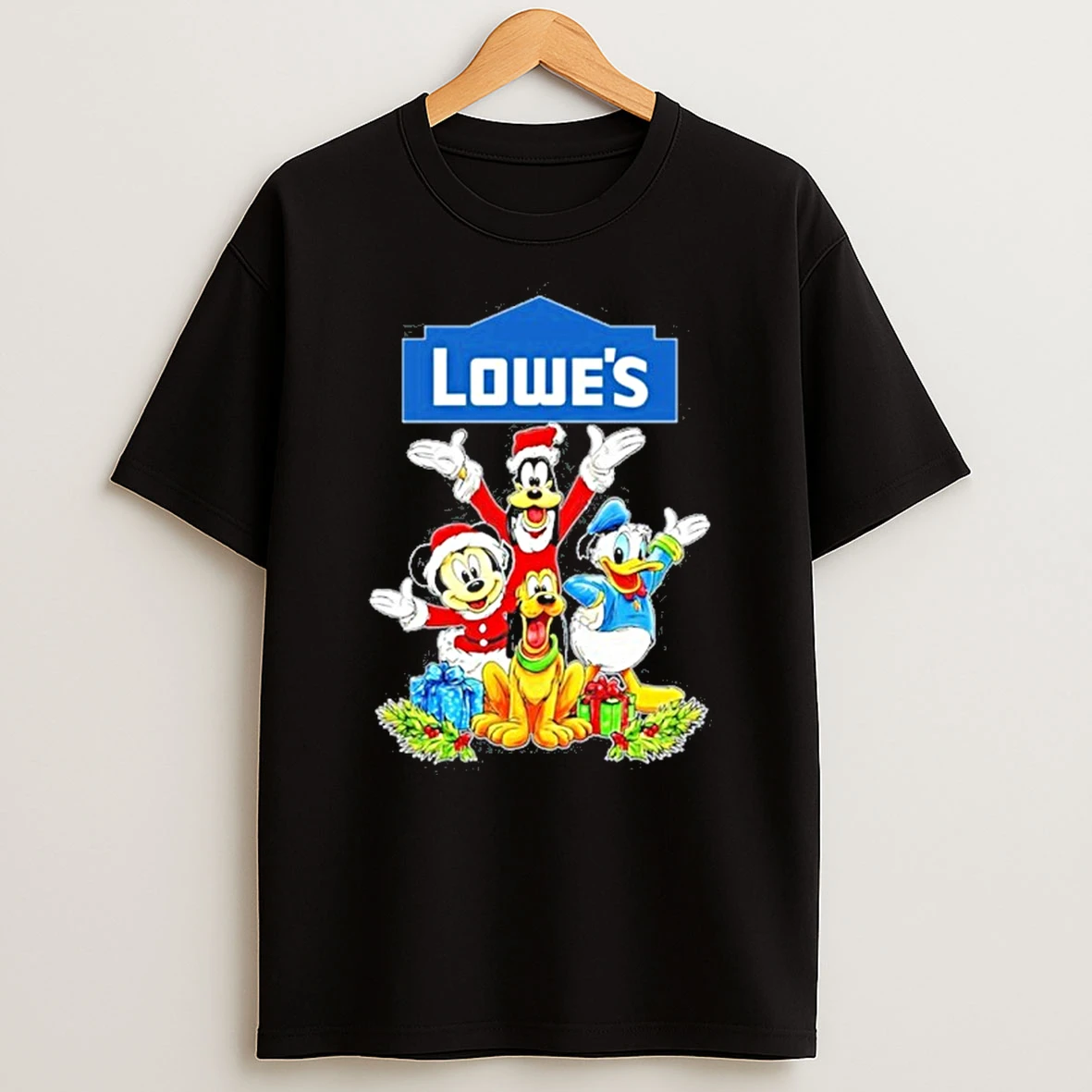 Lowes Logo Mickey Team Merry Christmas Tshirt Hoodie