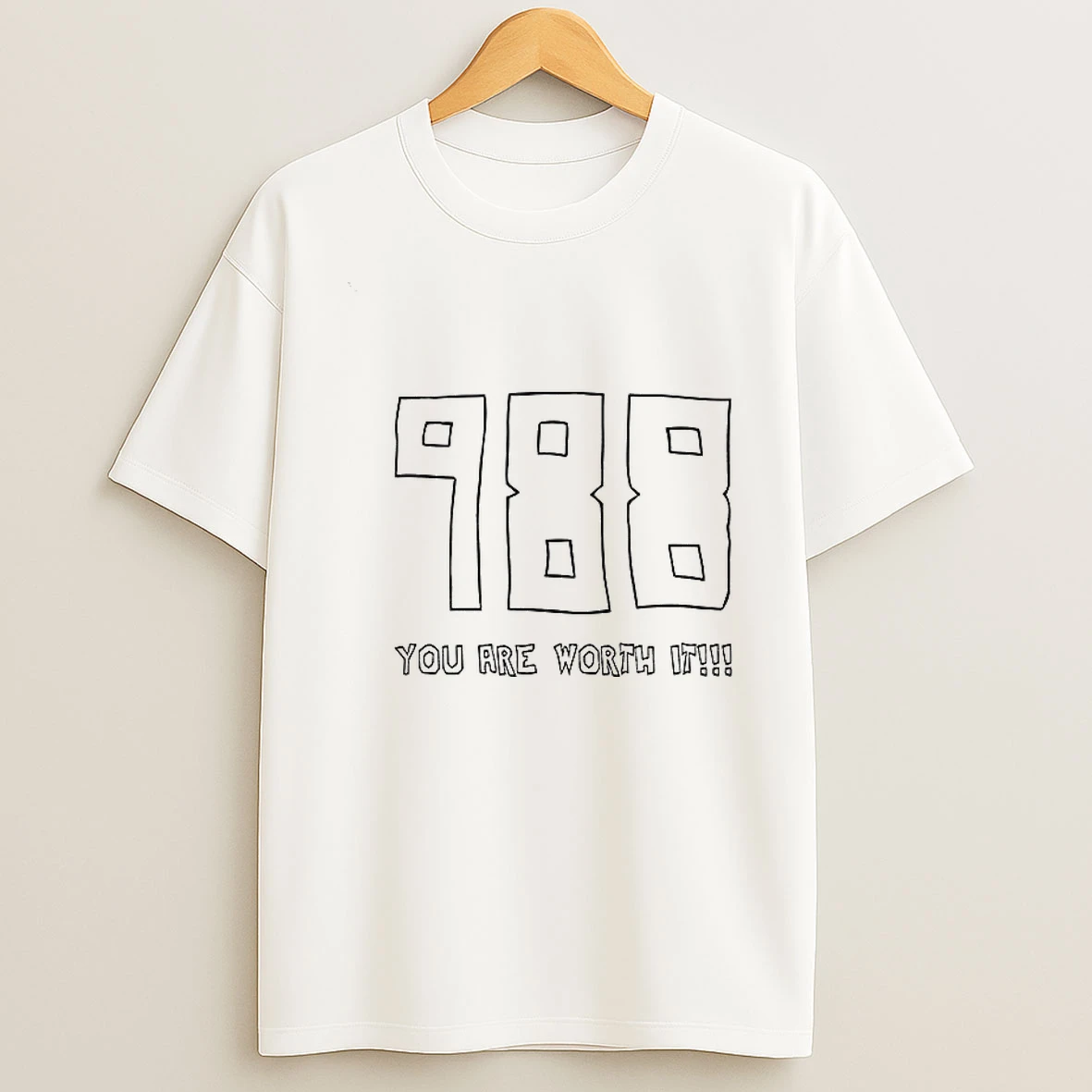 Mack Hollins Wearing 988 You Are Worth It Tshirt Hoodie
