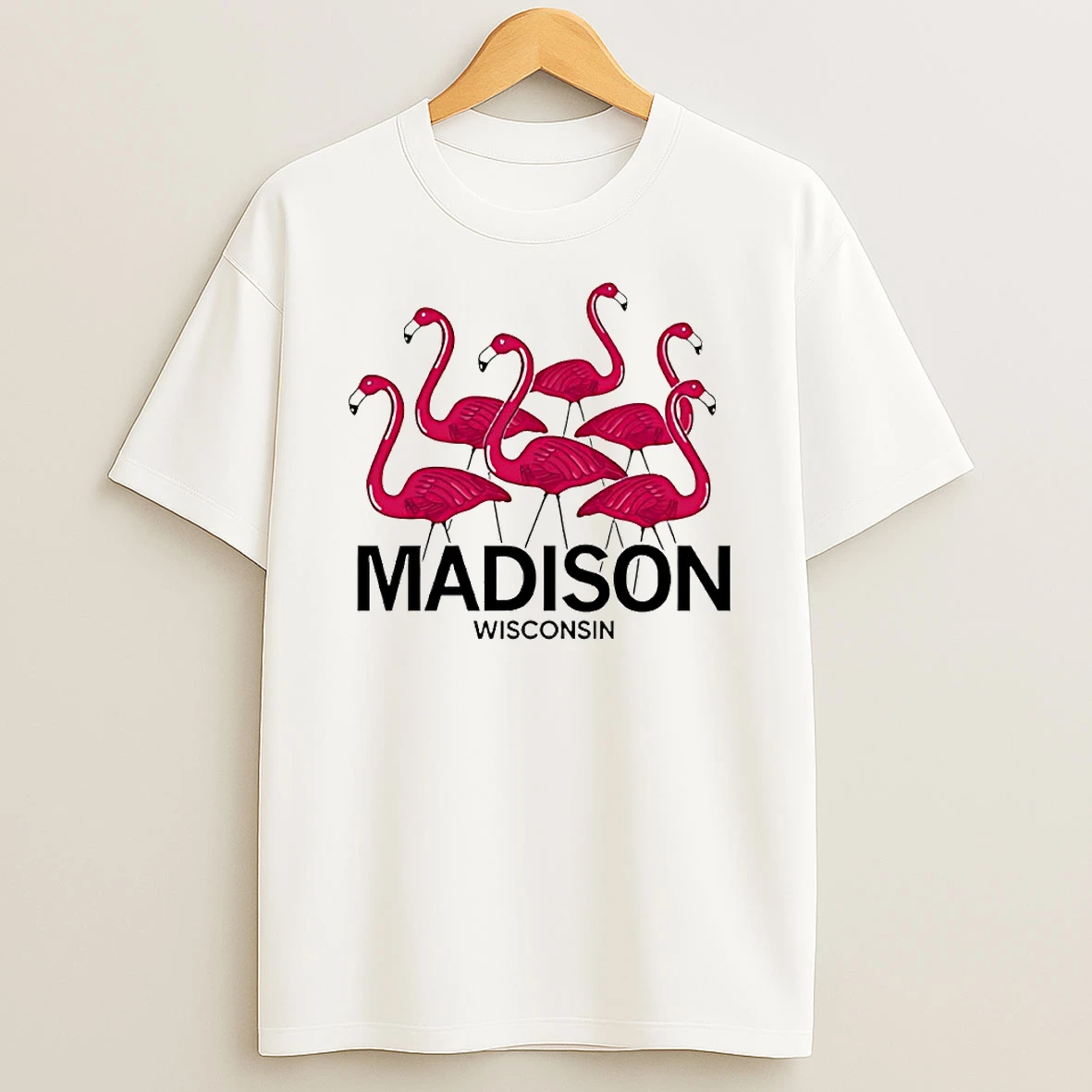 Madison Wisconsin Flamingos Circle Tshirt Hoodie