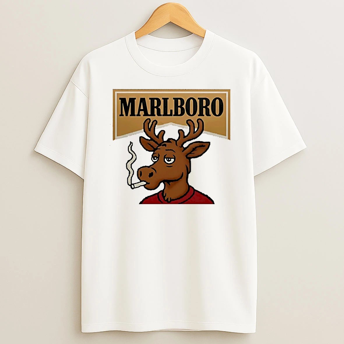 Marlboro Reindeer Smoking Cigarette Circle Tshirt Hoodie