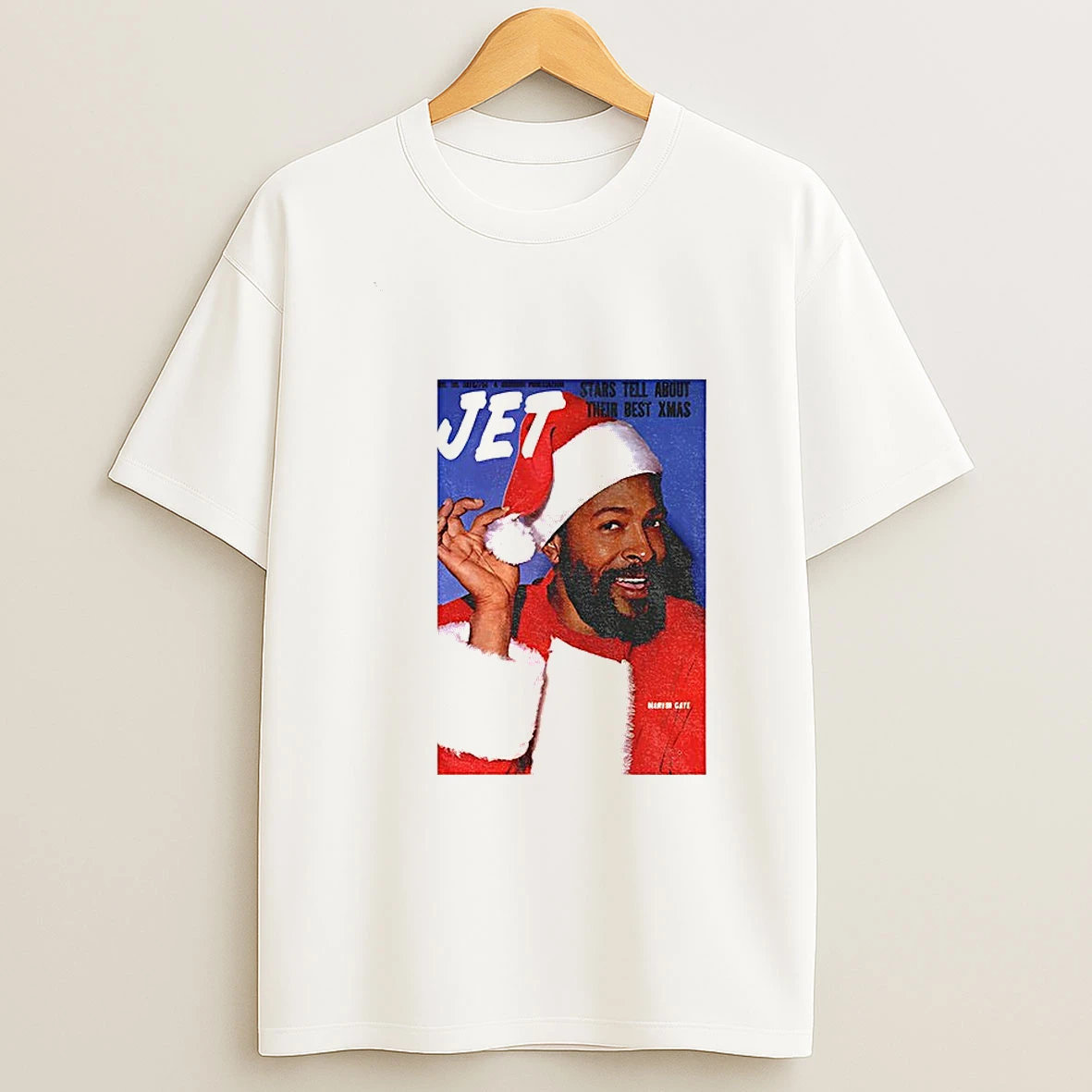 Marvin Gaye Black Santa Christmas Jet Magazine Cover Tshirt Hoodie