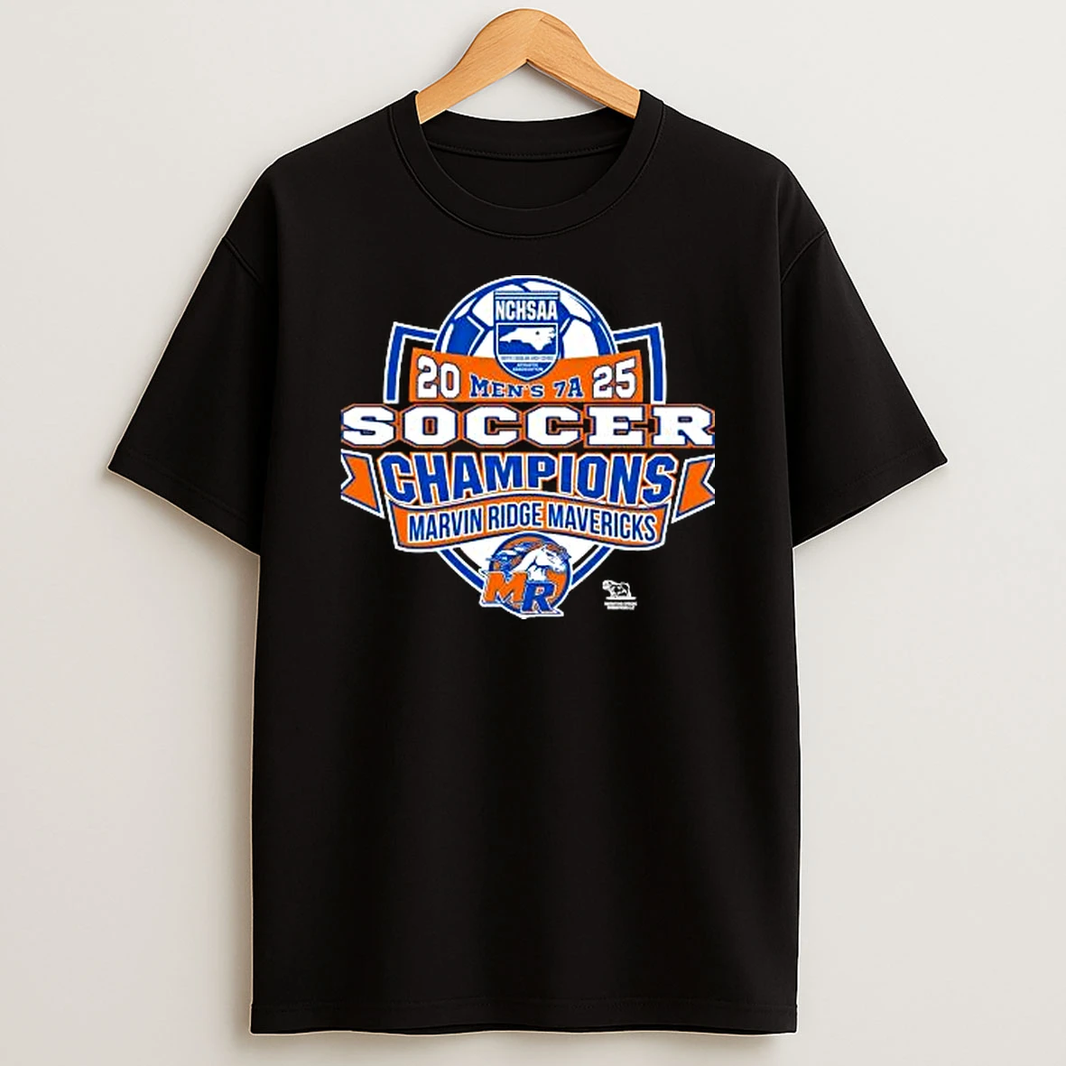 Marvin Ridge Mavericks Nchsaa Mens 7a 2025 Soccer Division Champions Tshirt Hoodie