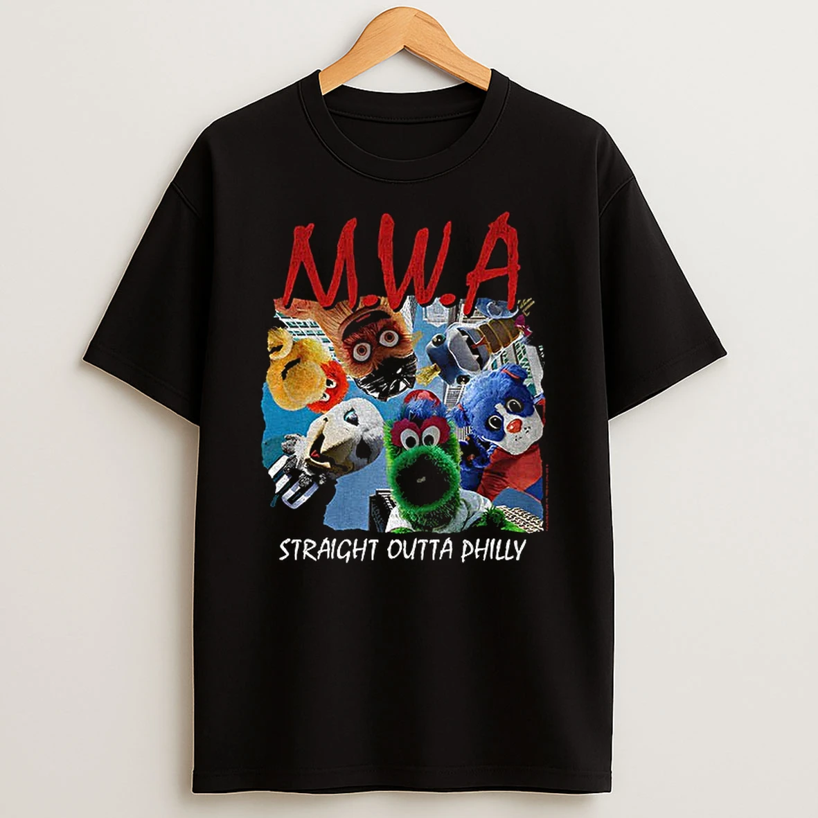 Mascot M W A Straight Outta Philly Sports Tshirt Hoodie