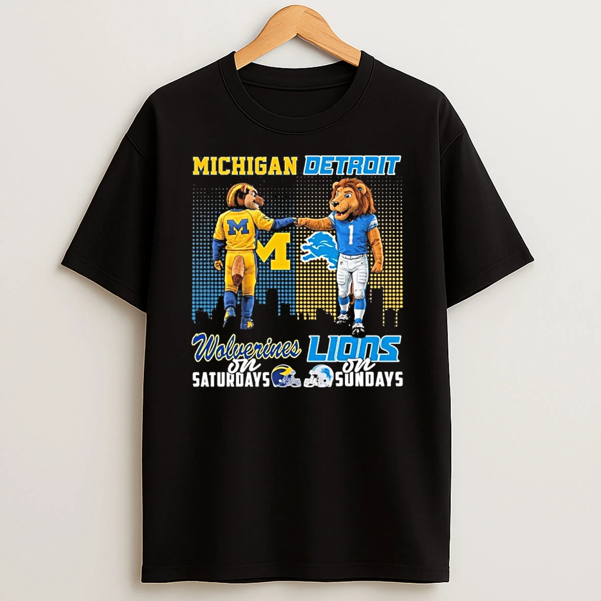Mascots Michigan On Saturday And Lions On Sundays Tshirt Hoodie