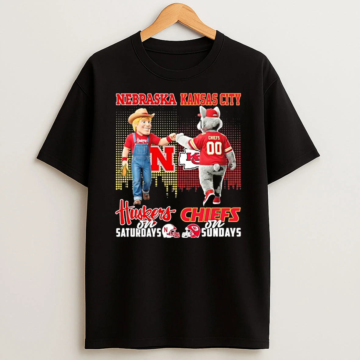 Mascots Nebraska On Saturday And Chiefs On Sundays Tshirt Hoodie