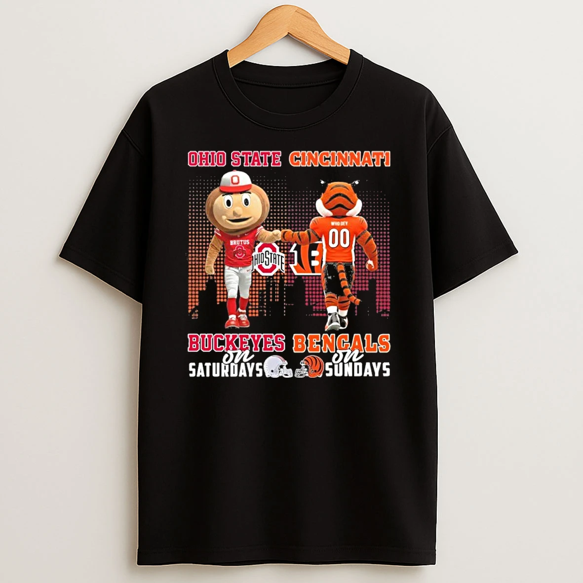 Mascots Ohio State On Saturday And Cincinnati Bengals On Sundays Tshirt Hoodie