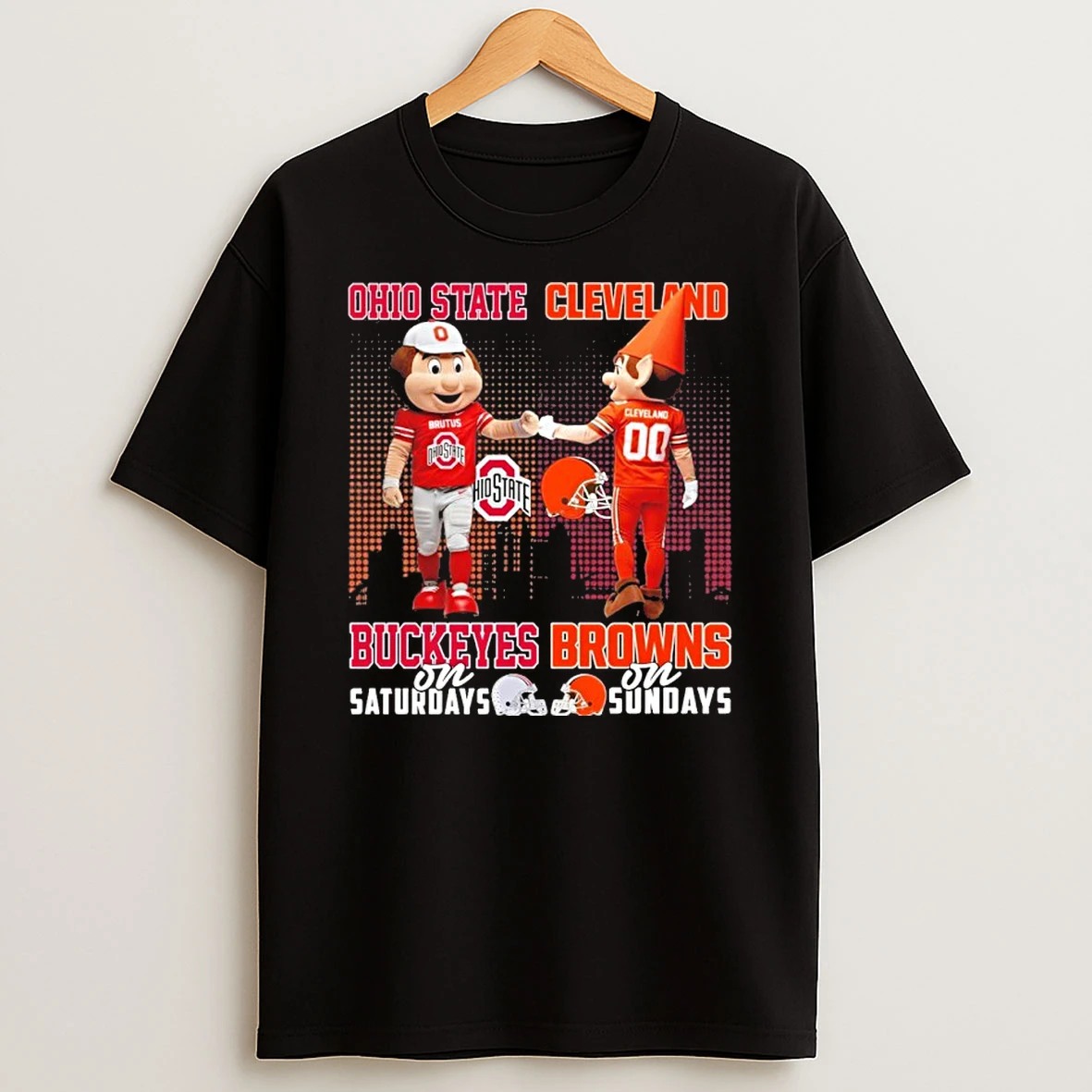 Mascots Ohio State On Saturday And Cleveland Browns On Sundays Tshirt Hoodie