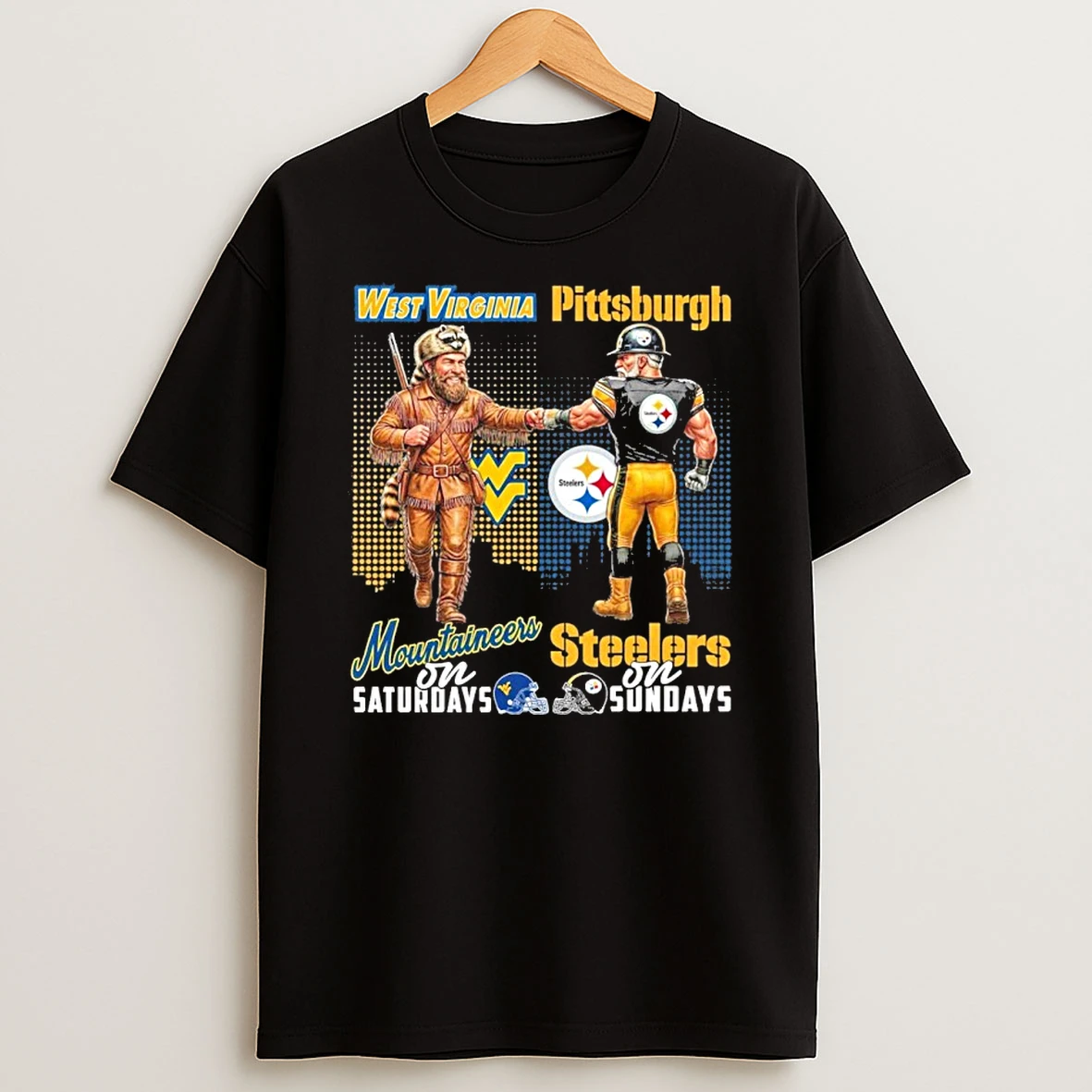 Mascots West Virginia On Saturday And Pittsburgh Steelers On Sundays Tshirt Hoodie