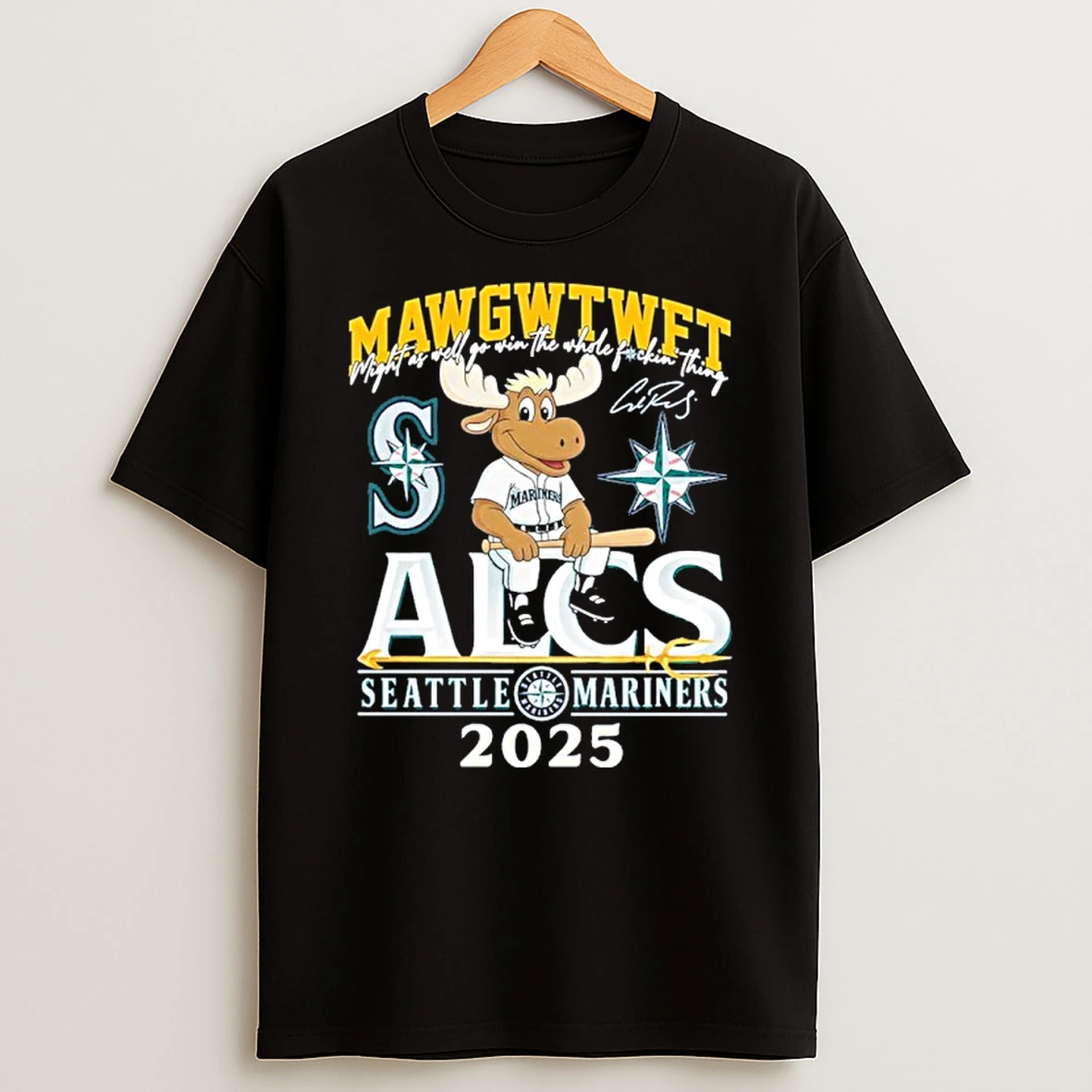 Mawgwtwft Alcs Seattle Mariners 2025 Mascot Tshirt Hoodie