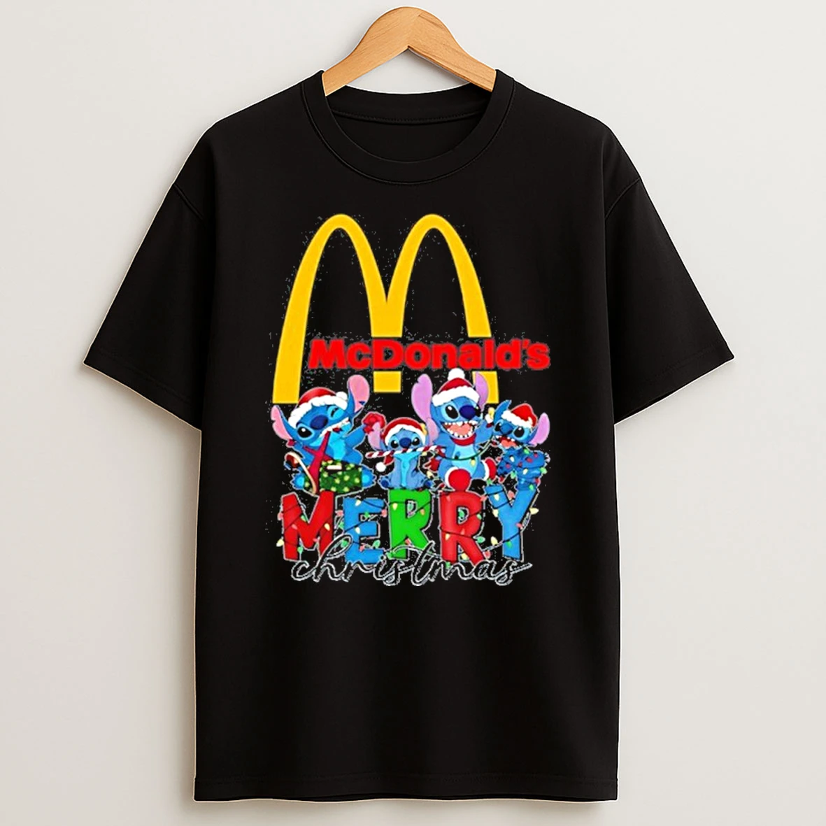 Mcdonalds Merry Christmas Stitch Tshirt Hoodie