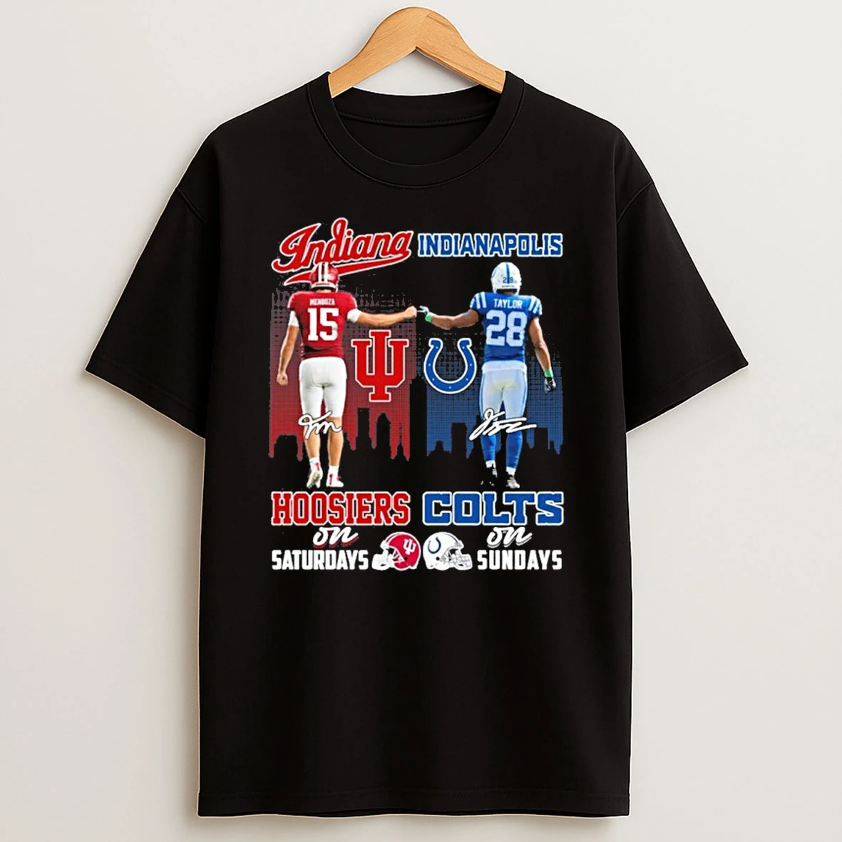 Mendoza Hoosiers On Saturdays And Taylor Colts On Sundays Tshirt Hoodie