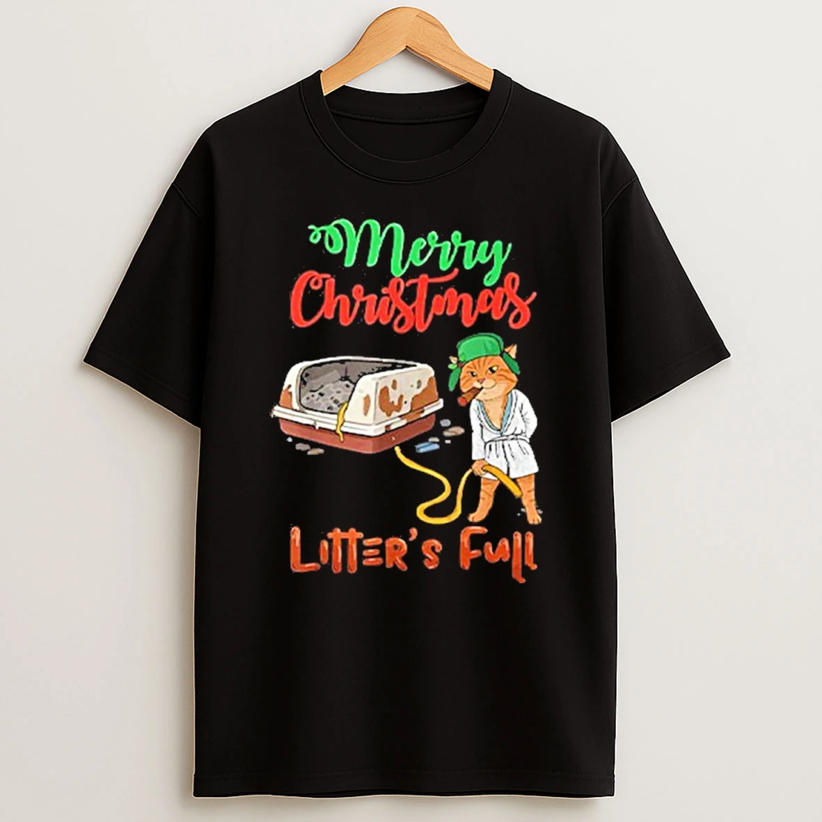 Merry Christmas Litters Full Funny Cat Lovers Tshirt Hoodie