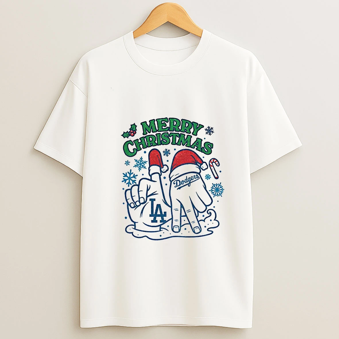 Merry Christmas Los Angeles Dodgers Hands Mlb Baseball World Series 2025 Tshirt Hoodie
