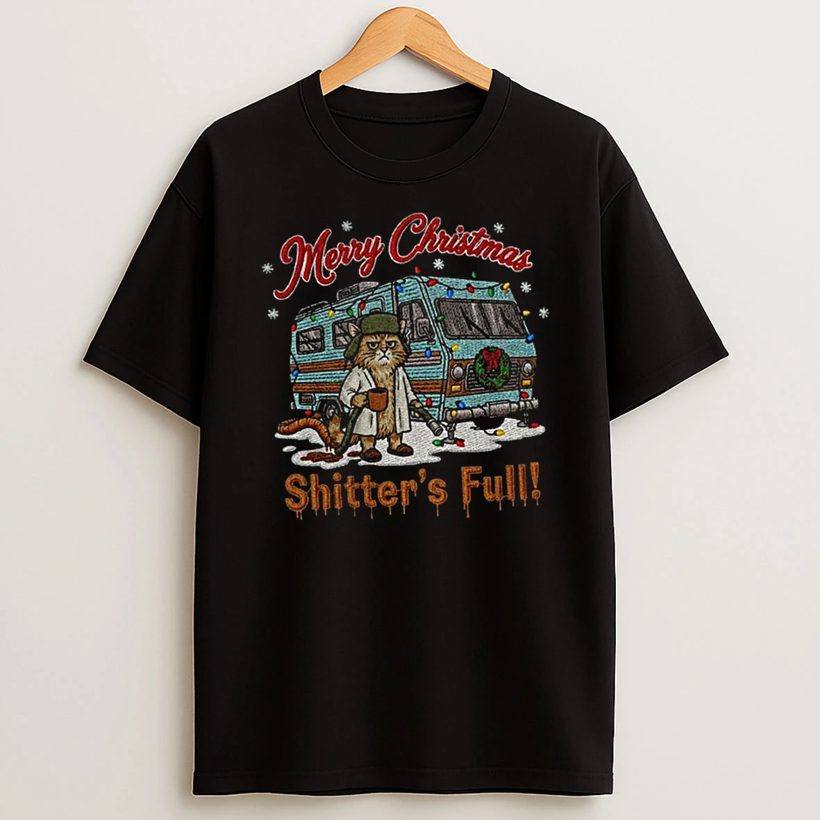 Merry Christmas Shitters Full Cat Tshirt Hoodie