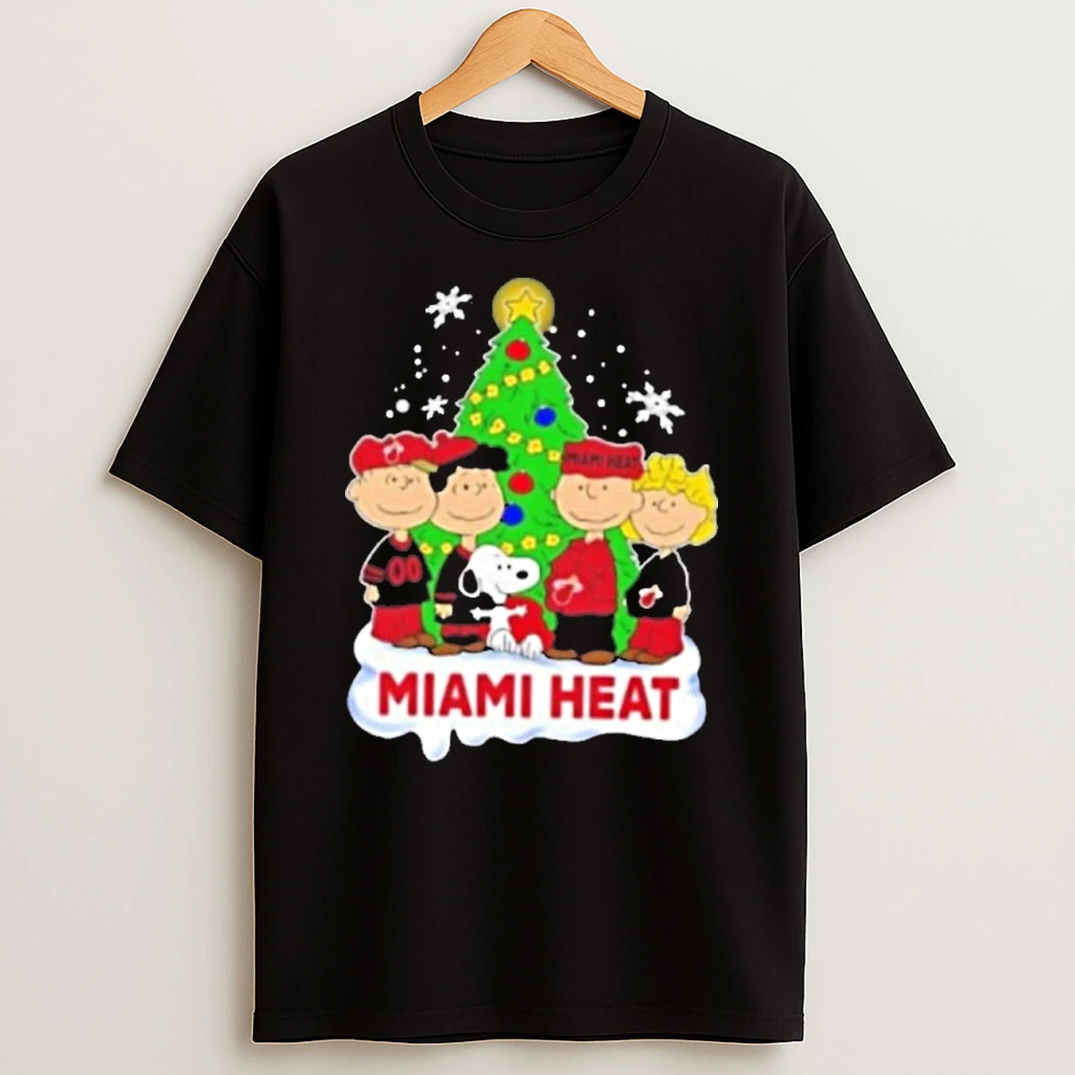 Miami Heat X Peanuts Snoopy And Friends Christmas Tree Premium Tshirt Hoodie