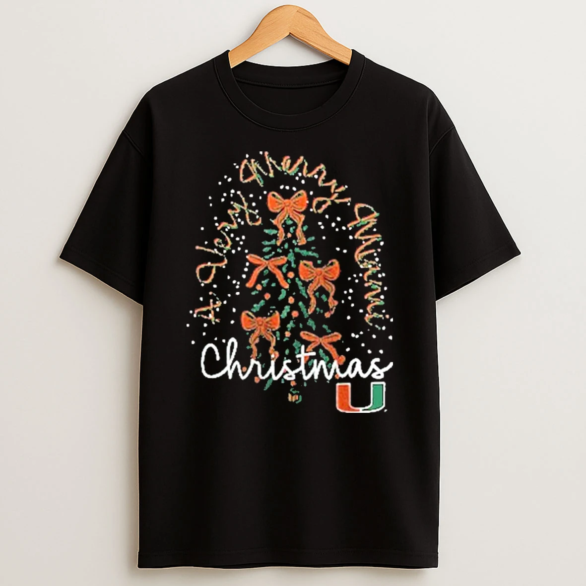 Miami Hurricanes Christmas Tree Holiday Tshirt Hoodie