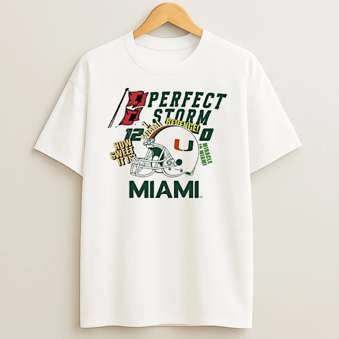 Miami Hurricanes Football Perfect Storm Tshirt Hoodie