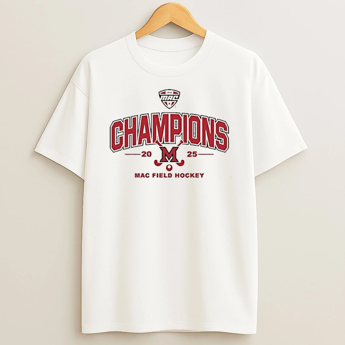 Miami Redhawks 2025 Mac Field Hockey Champions Tshirt Hoodie