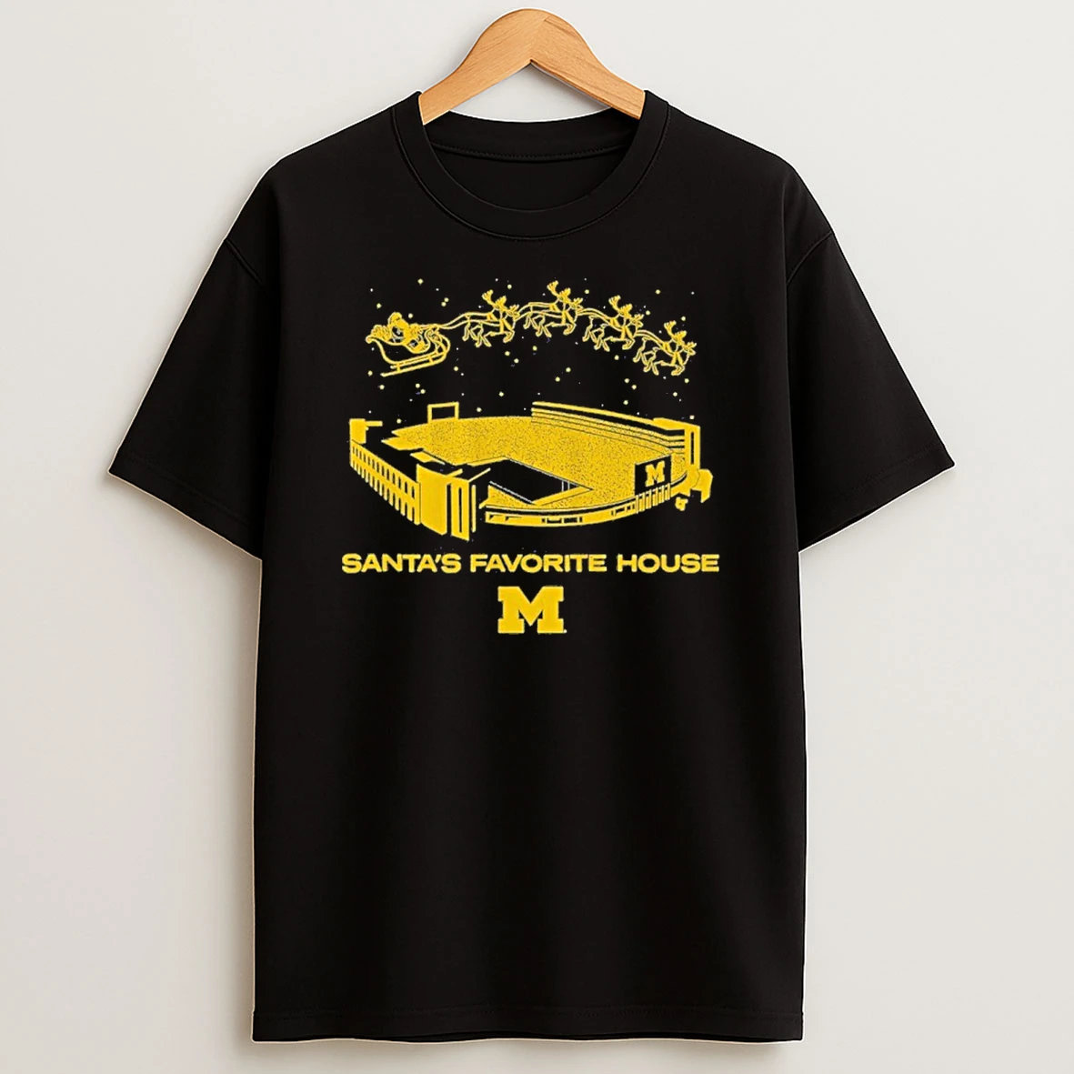 Michigan Football Santas Favorite House Tshirt Hoodie