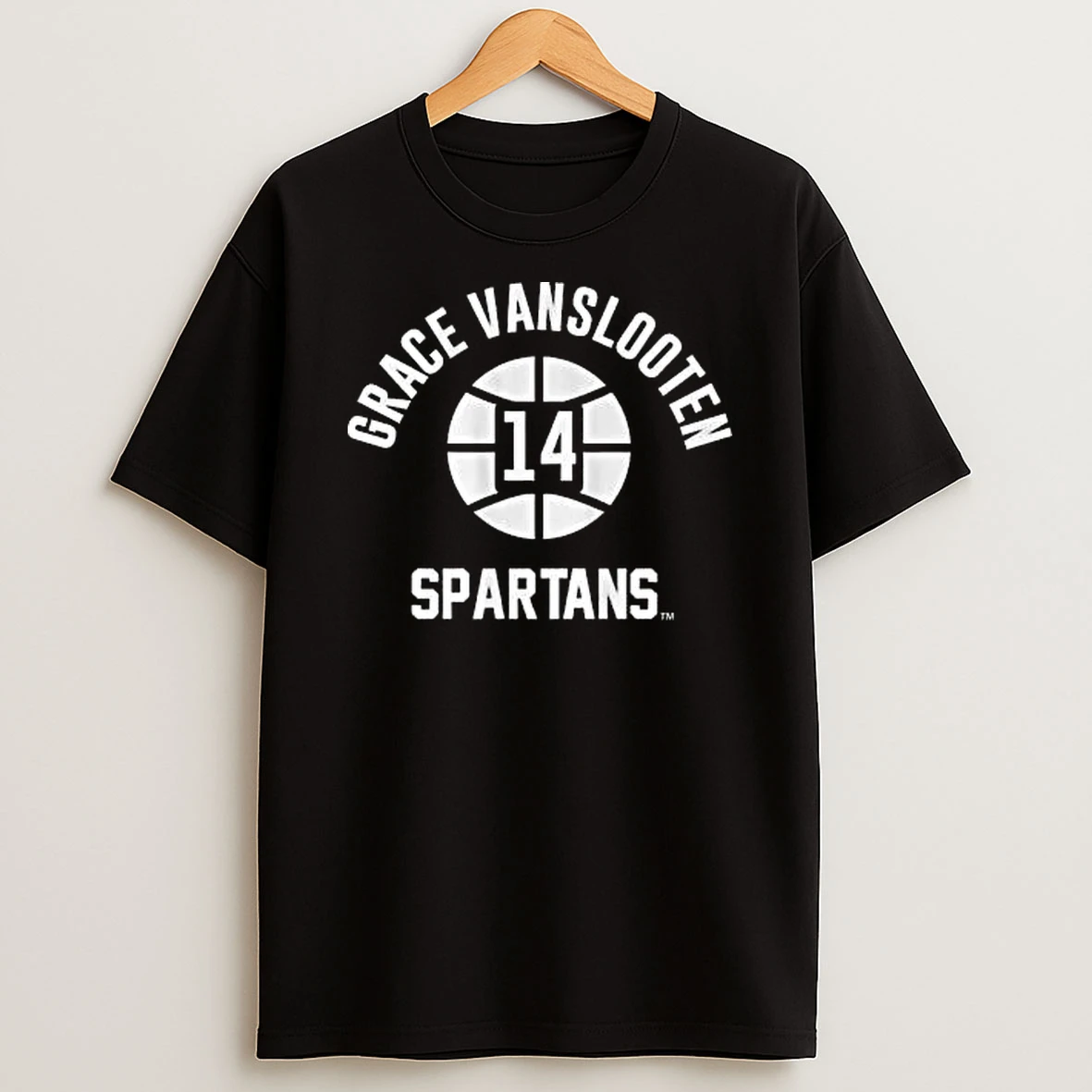 Michigan State Basketball Grace Vanslooten Name Number Ball Tshirt Hoodie