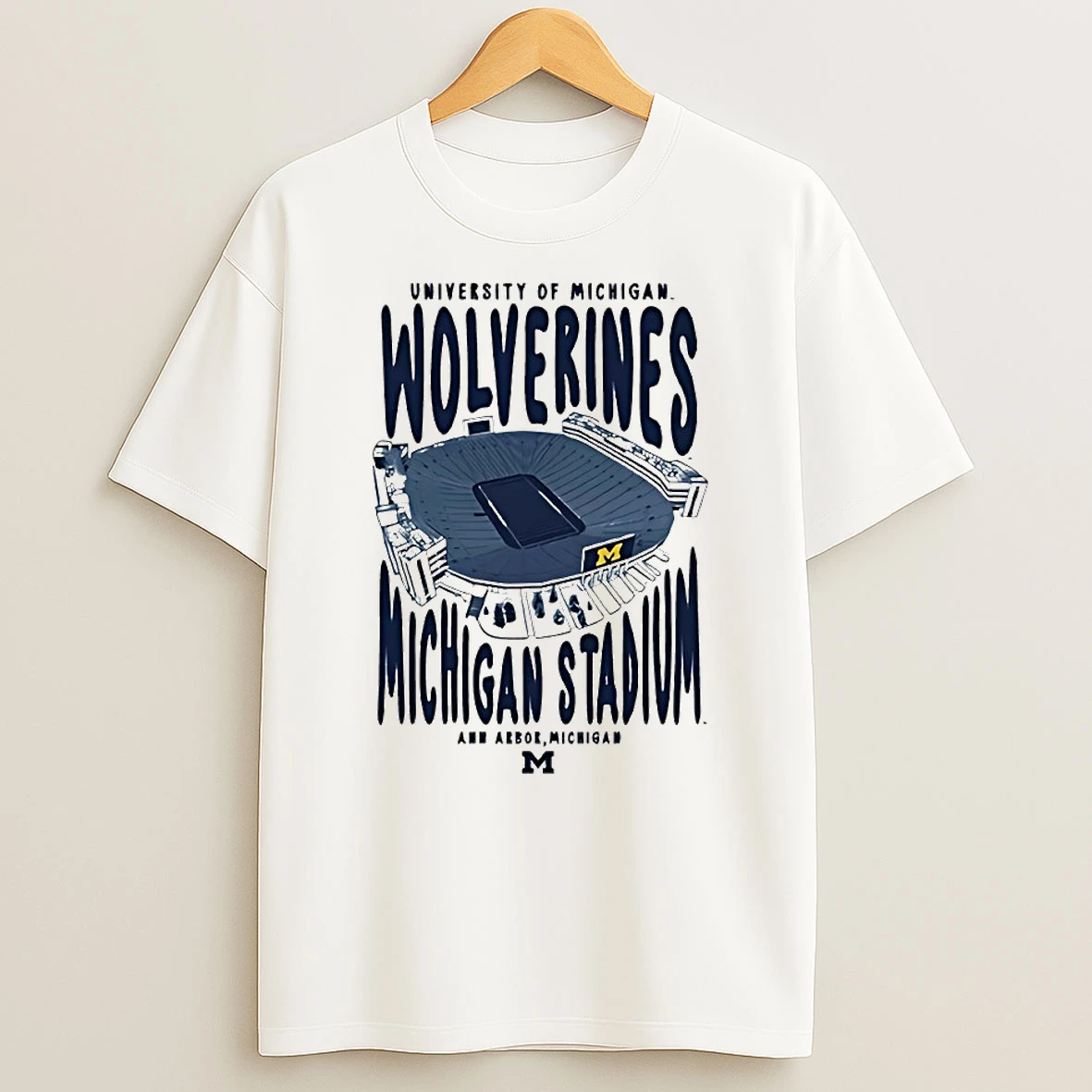 Michigan Wolverines Stadium Big House Circle Tshirt Hoodie