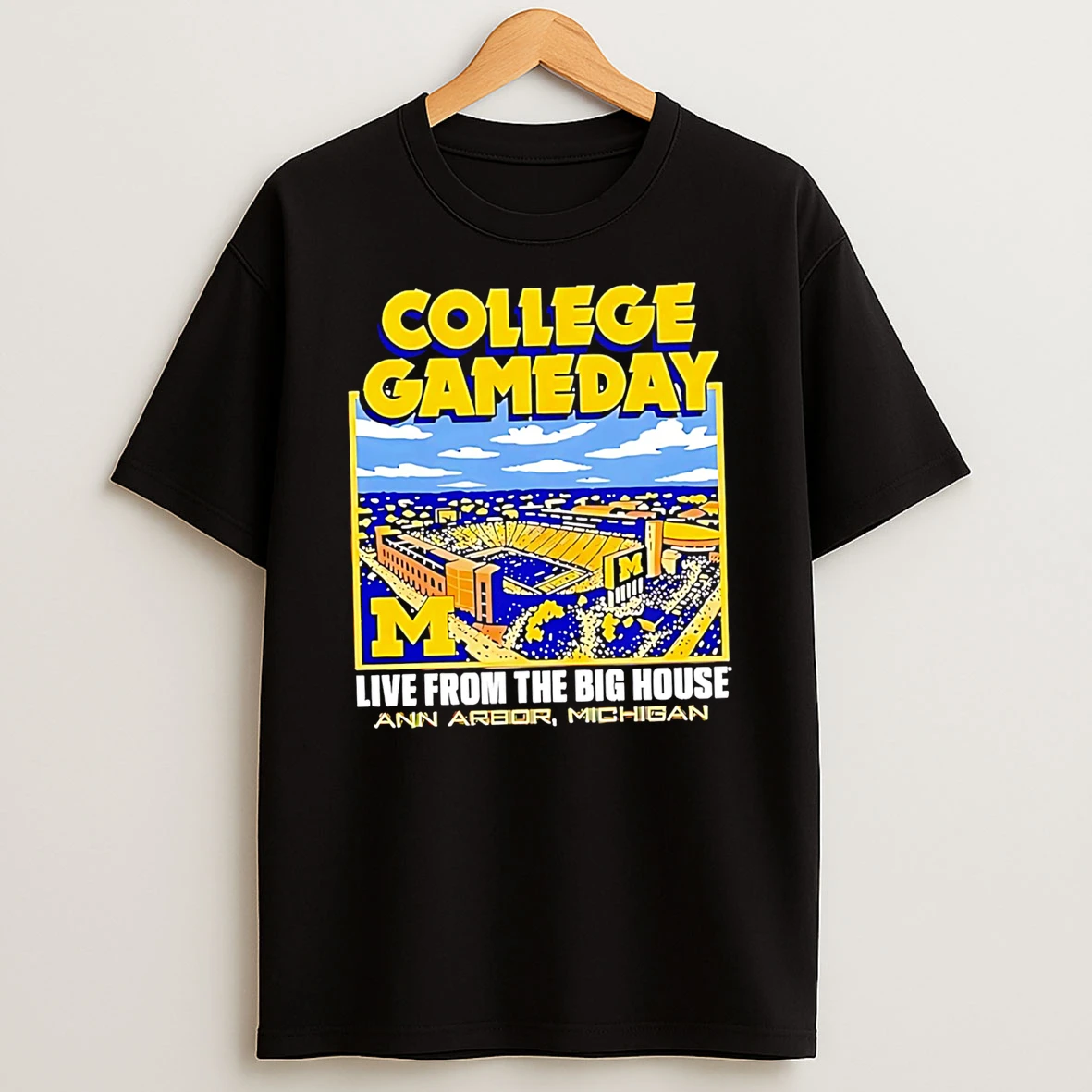 Michigan Wolverines Collage Gameday 2025 Live From The Big House Tshirt Hoodie