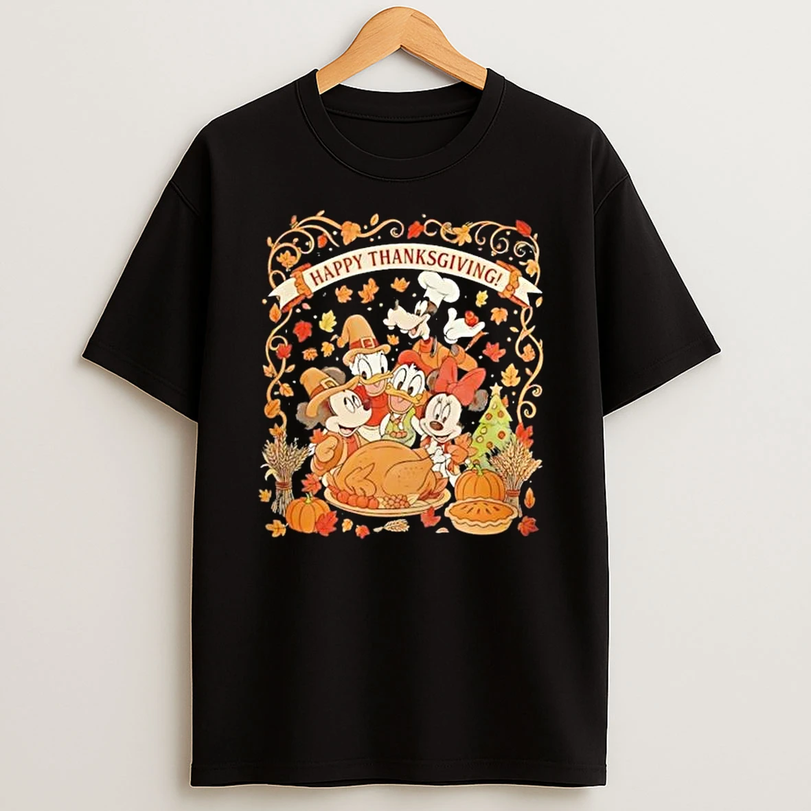 Mickey And Friends Happy Thanksgiving Tshirt Hoodie