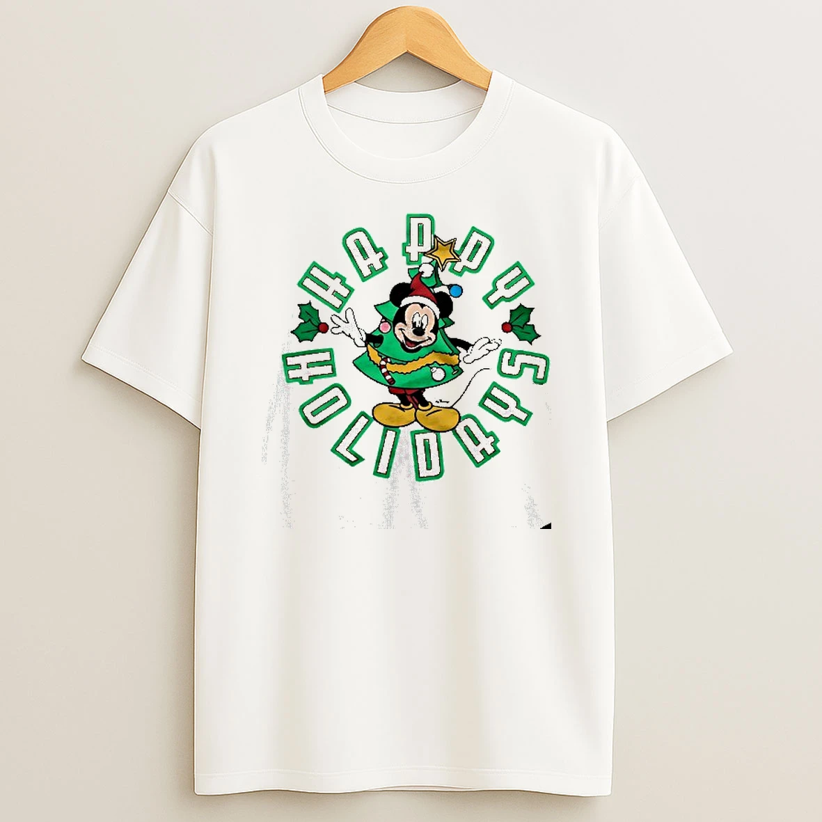 Mickey Mouse Happy Holidays Christmas Tshirt Hoodie