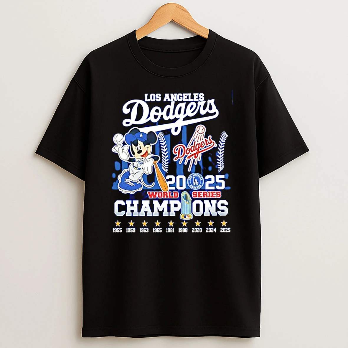 Mickey Mouse X Los Angeles Dodgers 2025 World Series Champions Tshirt Hoodie