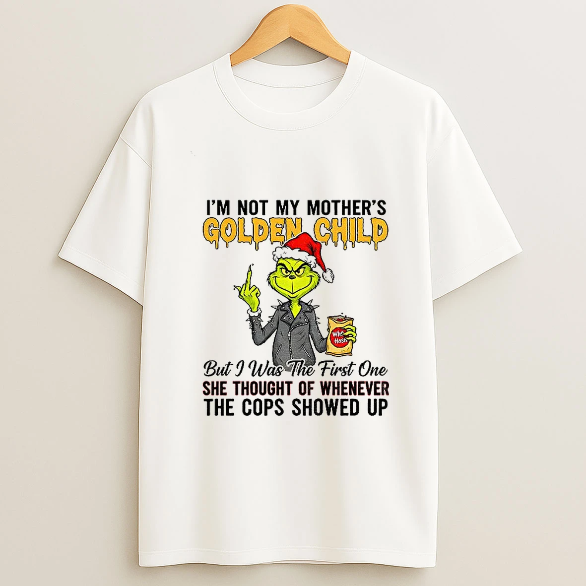 Mickey Santa Claus Middle Finger Im Not My Mothers Golden Child But I Was The First One She Thought Christmas Tshirt Hoodie