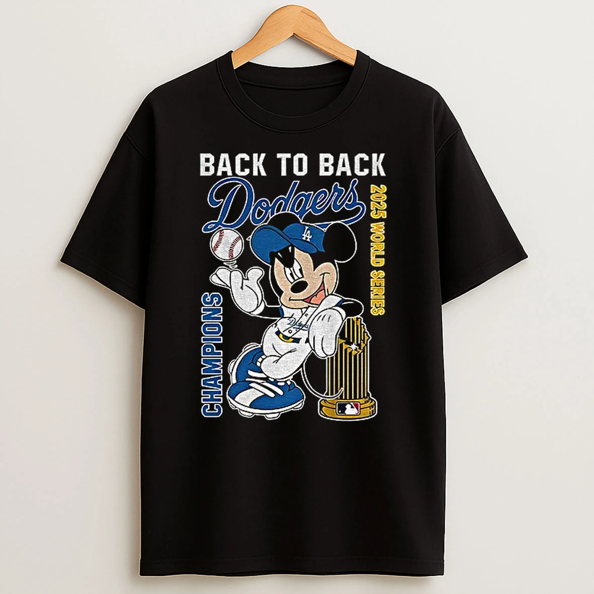 Mickey X Los Angeles Dodgers Back To Back 2025 World Series Champions Mlb Tshirt Hoodie